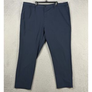 01.Algo Men Chino Golf Pants 42 Navy Blue Performance Tech Flat Front Casual NEW